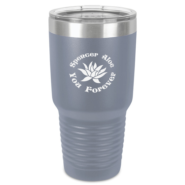 Custom Succulents 30 oz Stainless Steel Tumbler - Grey - Single-Sided (Personalized)