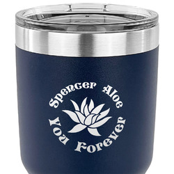 Succulents 30 oz Stainless Steel Tumbler - Navy - Single Sided (Personalized)
