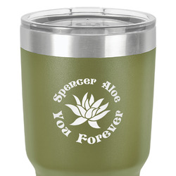 Succulents 30 oz Stainless Steel Tumbler - Olive - Single-Sided (Personalized)