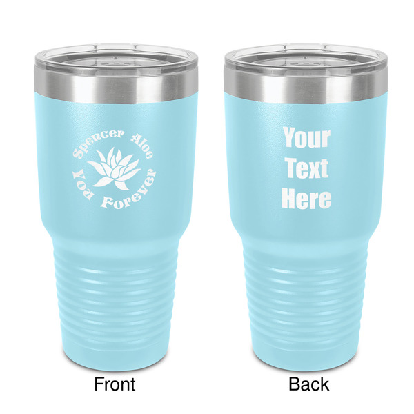 Custom Succulents 30 oz Stainless Steel Tumbler - Teal - Double-Sided (Personalized)