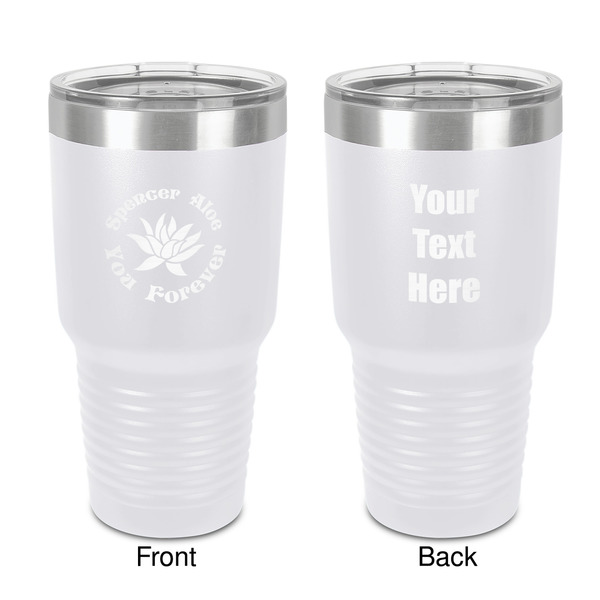 Custom Succulents 30 oz Stainless Steel Tumbler - White - Double-Sided (Personalized)