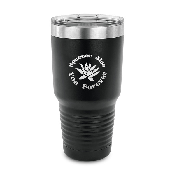 Custom Succulents 30 oz Stainless Steel Tumbler - Black - Single Sided (Personalized)