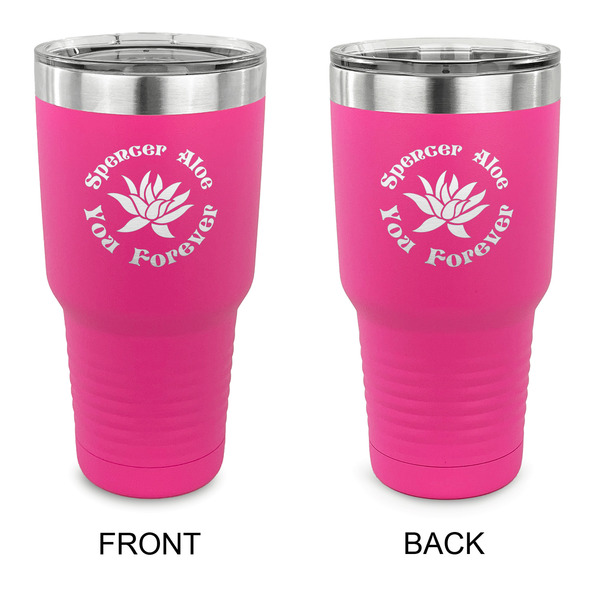 Custom Succulents 30 oz Stainless Steel Tumbler - Pink - Double Sided (Personalized)