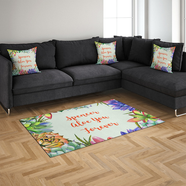Succulents 4'x6' Indoor Area Rugs - IN CONTEXT