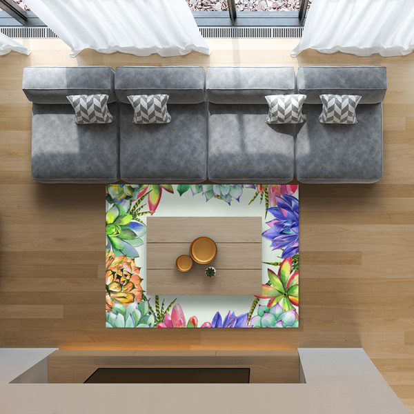 Succulents 5'x7' Indoor Area Rugs - IN CONTEXT