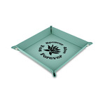 Succulents 6" x 6" Teal Faux Leather Valet Tray (Personalized)