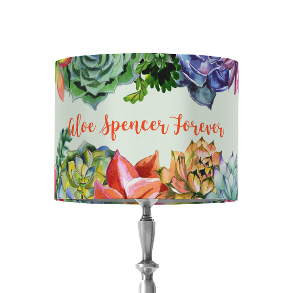 Custom Succulents 8" Drum Lamp Shade - Fabric (Personalized)