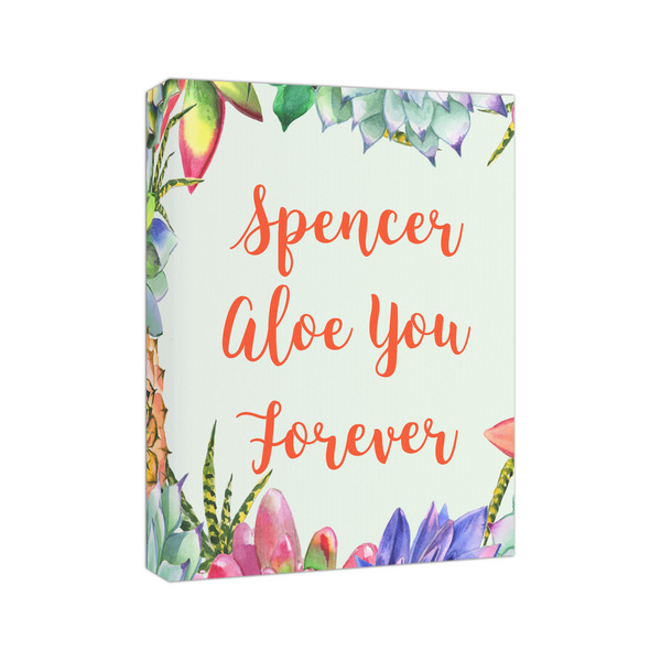 Succulents 8x10 - Canvas Print - Angled View