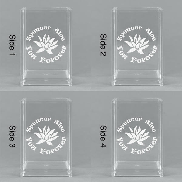 Succulents Acrylic Pen Holder - All Sides