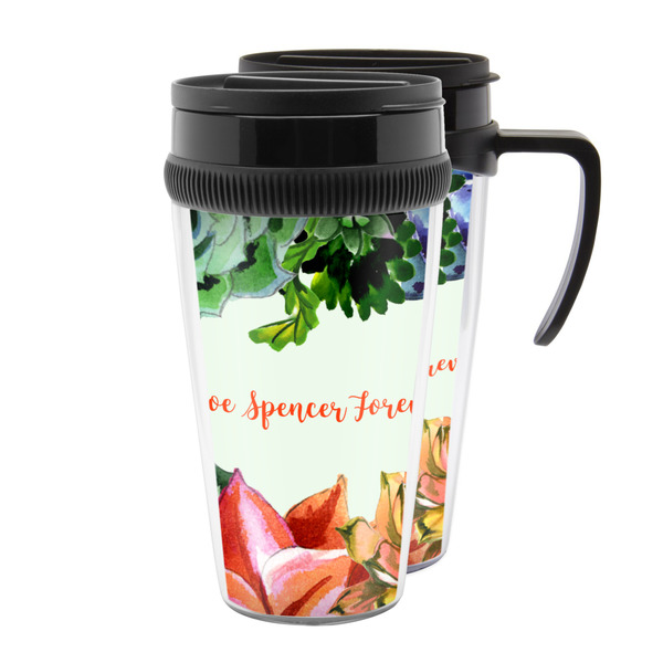 Custom Succulents Acrylic Travel Mug (Personalized)