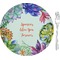 Succulents 8" Glass Appetizer / Dessert Plates - Single or Set (Personalized)