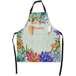 Succulents Apron With Pockets w/ Name or Text