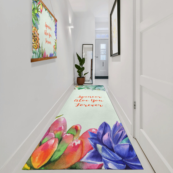 Succulents Area Rug Sizes - In Context (vertical)