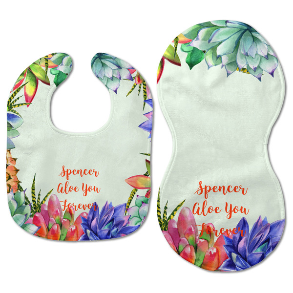 Succulents Baby Bib & Burp Set - Approval (new bib & burp)