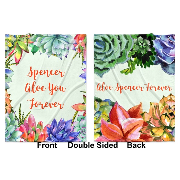 Succulents Baby Blanket (Double Sided - Printed Front and Back)