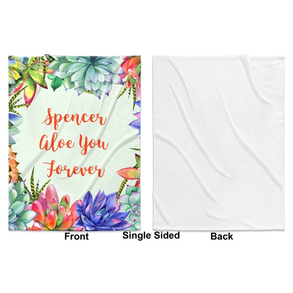 Succulents Baby Blanket (Single Sided - Printed Front, White Back)