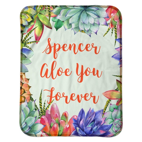 Succulents Baby Sherpa Blanket - Flat