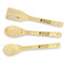 Succulents Bamboo Cooking Utensils Set - Double Sided - FRONT
