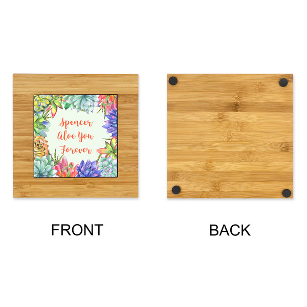 Succulents Bamboo Trivet with 6" Tile - APPROVAL