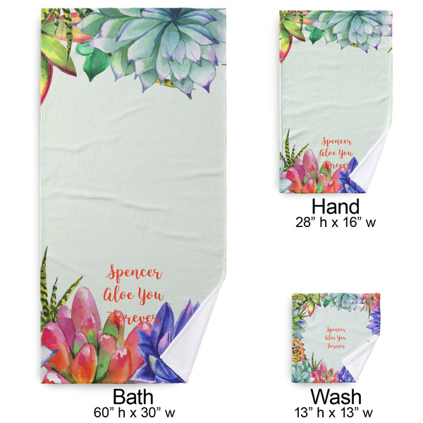 Succulents Bath Towel Sets - 3-piece - Approval