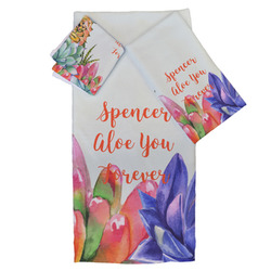 Succulents Bath Towel Set - 3 Pcs (Personalized)