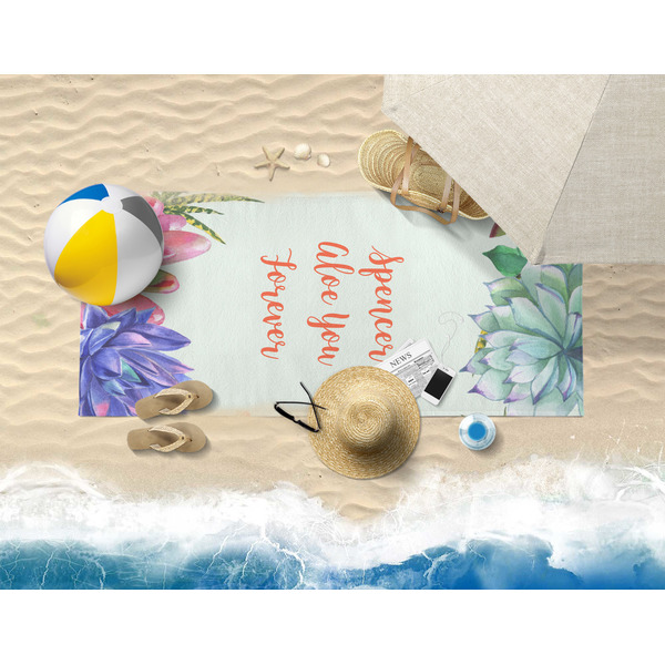 Succulents Beach Towel Lifestyle