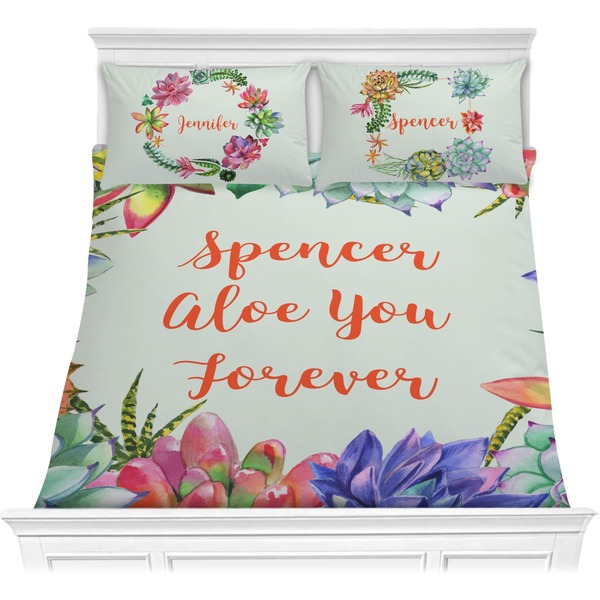 Custom Succulents Comforter Set - Full / Queen (Personalized)