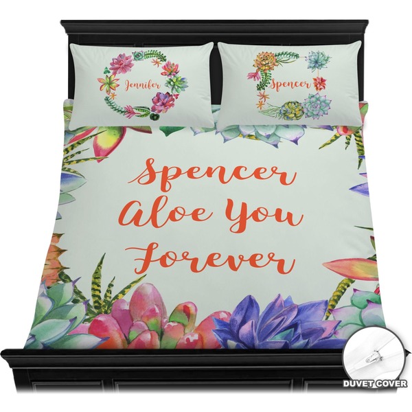 Succulents Bedding Set (Queen) - Duvet