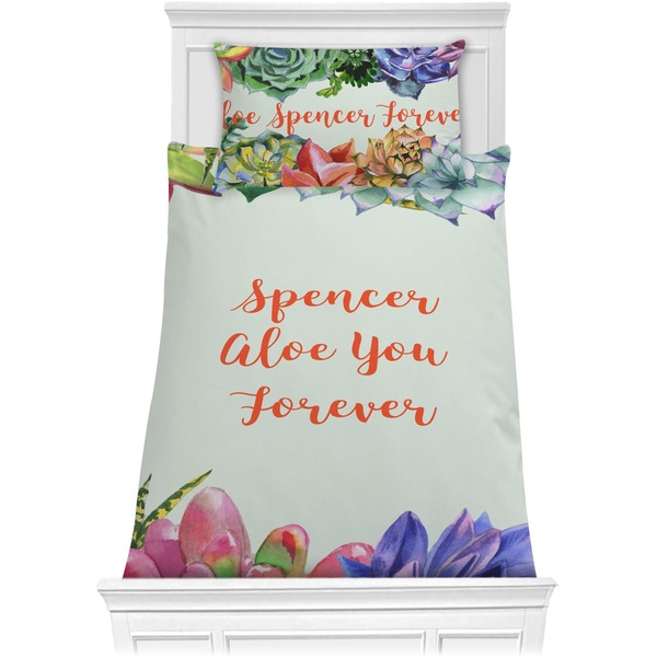 Custom Succulents Comforter Set - Twin XL (Personalized)