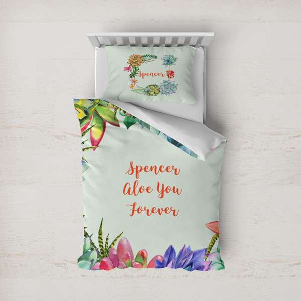 Custom Succulents Duvet Cover Set - Twin (Personalized)