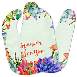 Succulents Baby Bib w/ Name or Text
