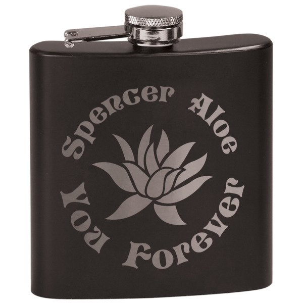 Custom Succulents Black Flask Set (Personalized)