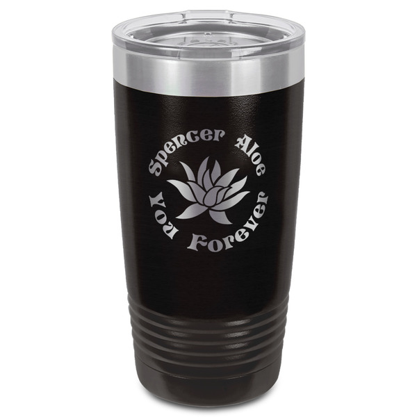 Succulents Black Polar Camel Tumbler - 20oz - Front