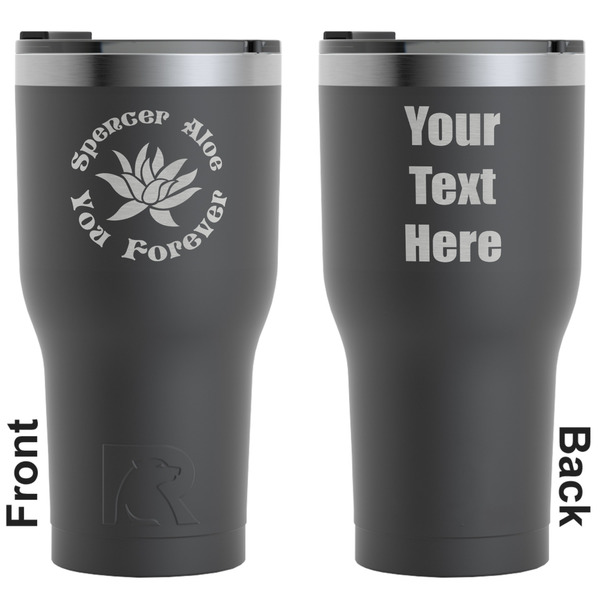 Custom Succulents RTIC Tumbler - Black - Engraved Front & Back (Personalized)