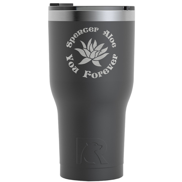 Custom Succulents RTIC Tumbler - Black - Engraved Front (Personalized)