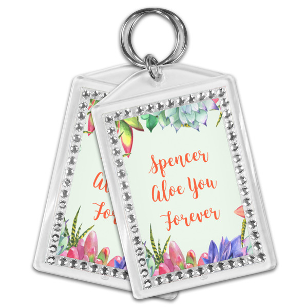 Succulents Bling Keychain - MAIN