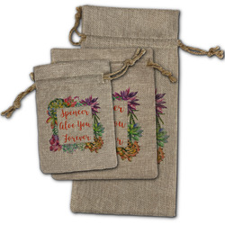 Succulents Burlap Gift Bag (Personalized)