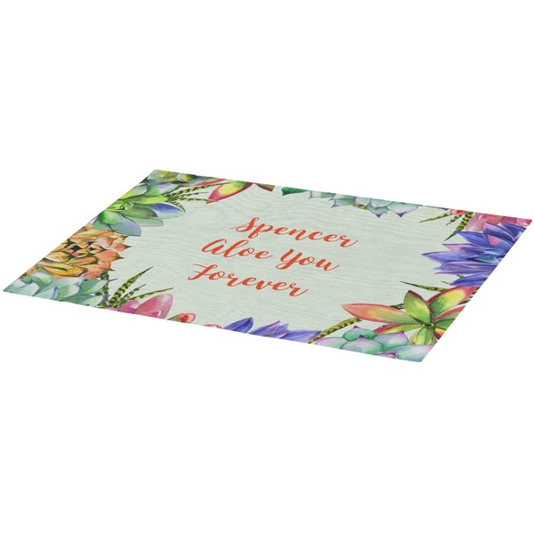 Succulents Burlap Placemat (Angle View)