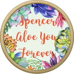 Succulents Cabinet Knob - Gold (Personalized)