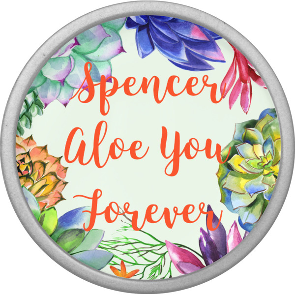 Succulents Cabinet Knob - Nickel - Front