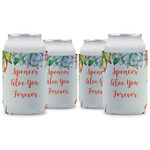 Succulents Can Cooler (12 oz) - Set of 4 w/ Name or Text