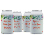 Succulents Can Cooler (12 oz) - Set of 4 w/ Name or Text