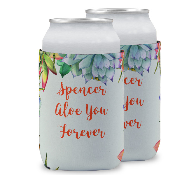 Custom Succulents Can Cooler (12 oz) w/ Name or Text