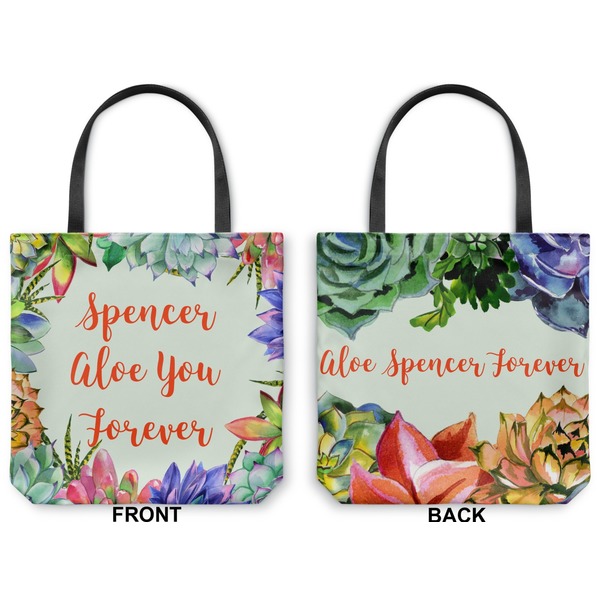 Succulents Canvas Tote - Front and Back