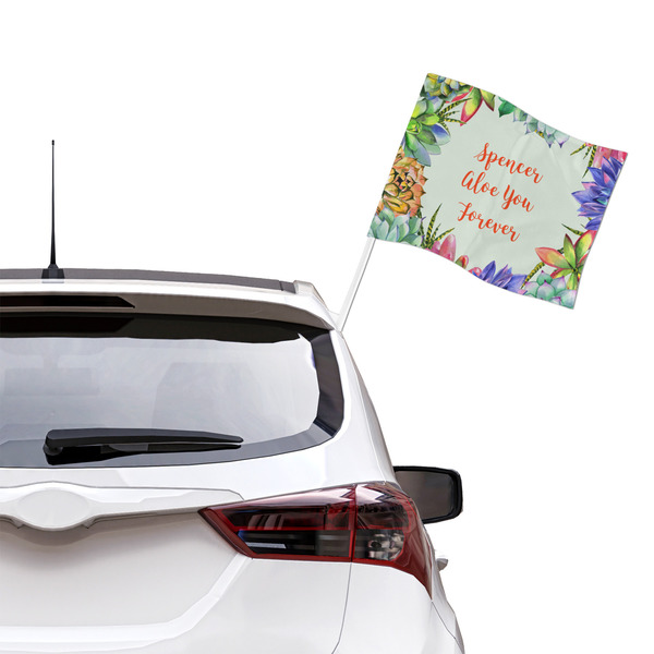 Succulents Car Flag - Large - LIFESTYLE