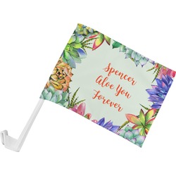 Succulents Car Flag - Small w/ Name or Text