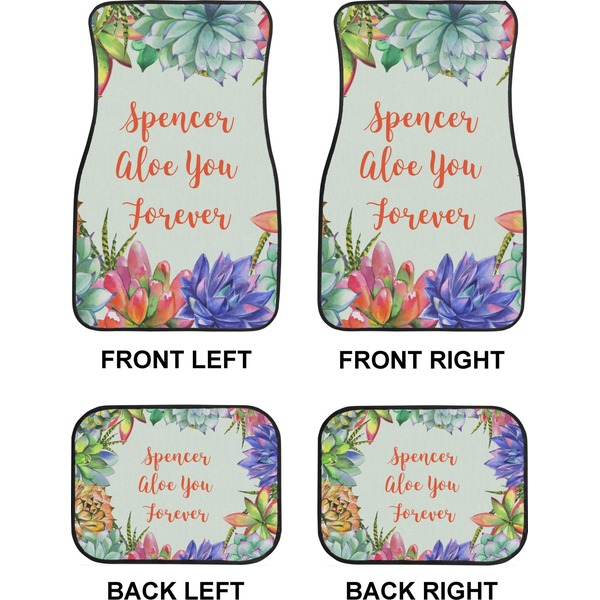 Succulents Car Floor Mats Set (2F + 2B)