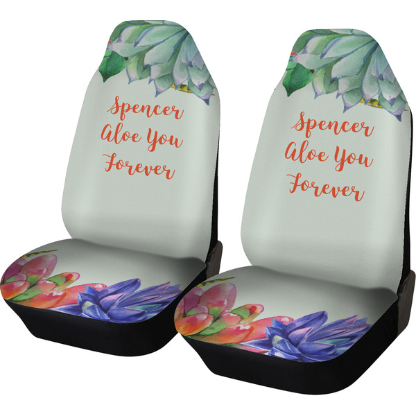 Custom Succulents Car Seat Covers (Set of Two) (Personalized)