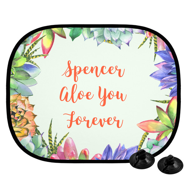 Custom Succulents Car Side Window Sun Shade (Personalized)