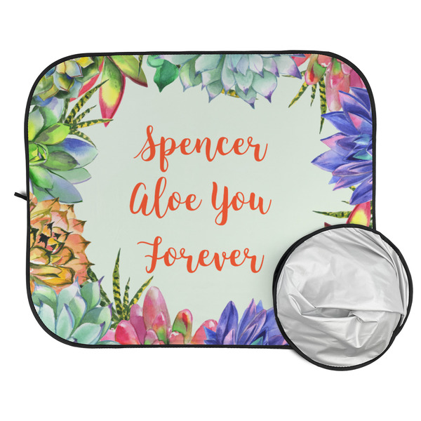 Succulents Car Sun Shades - FOLDED & UNFOLDED